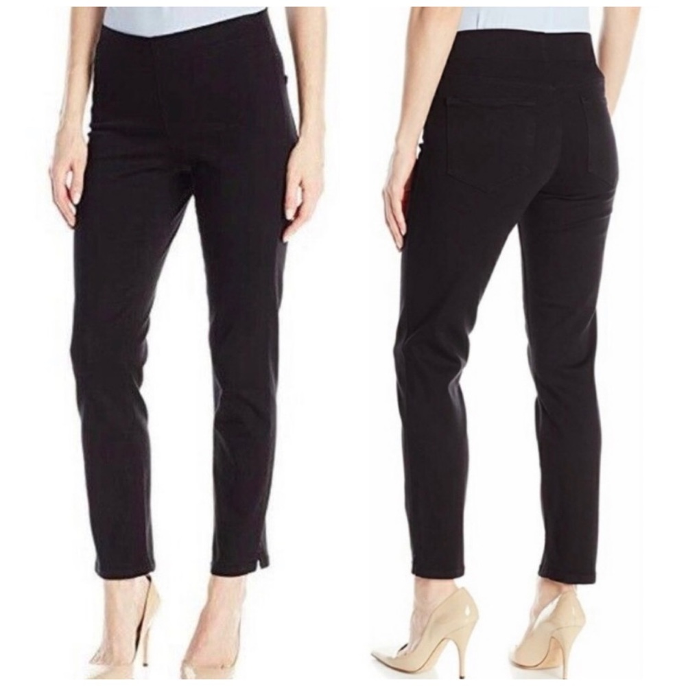 🎁 5/$25 NYDJ Millie pull on Ankle lift tuck black jeans 2